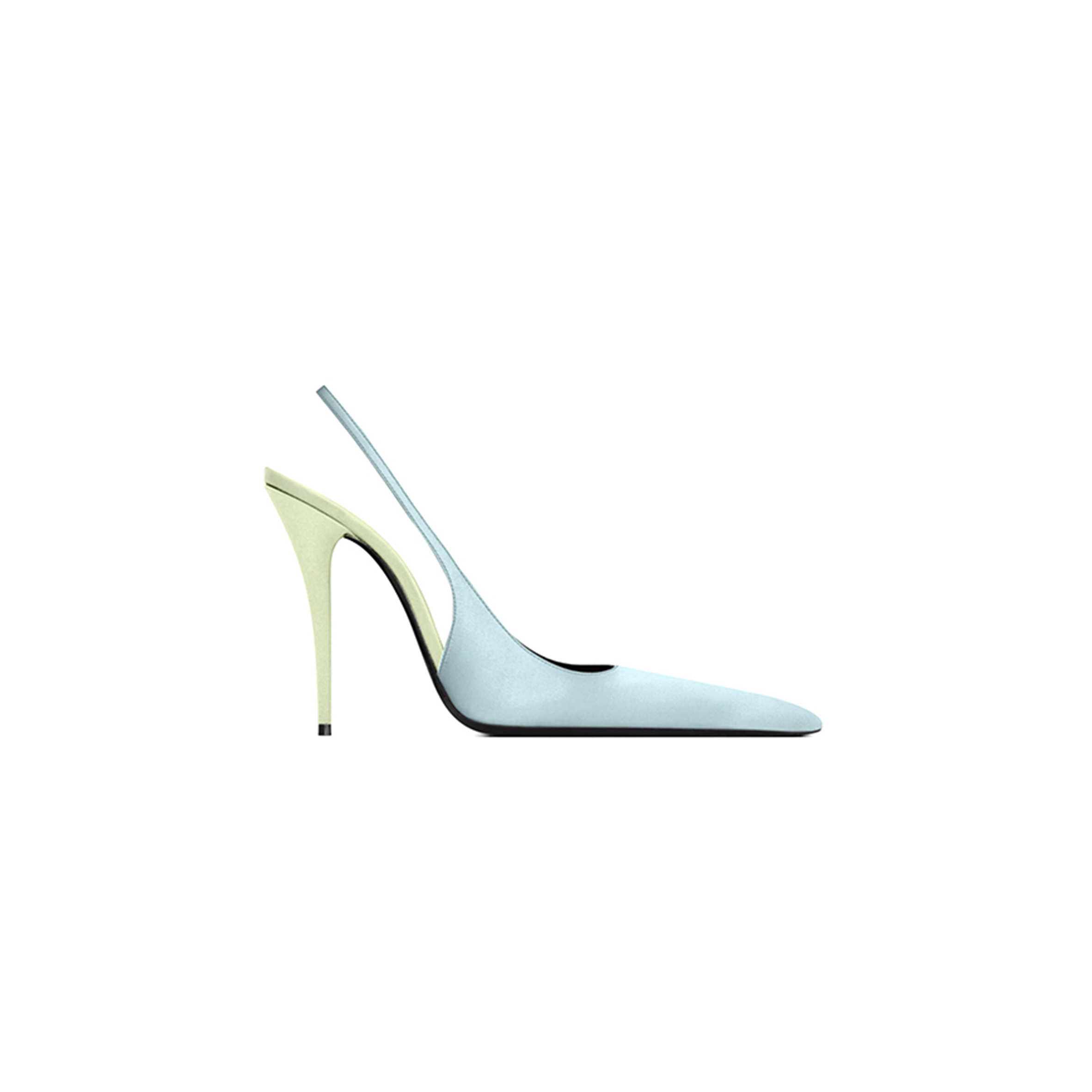 YSL DEROCHE SLINGBACK PUMPS IN SATIN CREPE 8591049QNAG4707